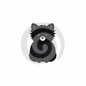 Bold Graphic Illustration Of Tiny Black Dog Silhouette Icon