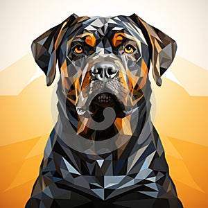 Stylized Geometric Rottweiler Dog Illustration With Celeb-portrait Style photo