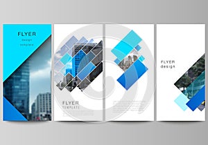 The minimalistic vector illustration of the editable layout of flyer, banner design templates. Abstract geometric