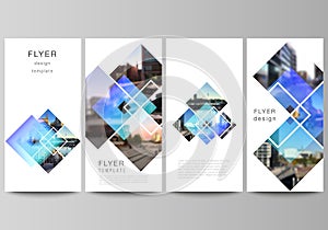 The minimalistic vector illustration of the editable layout of flyer, banner design templates. Creative trendy style