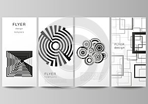 The minimalistic vector illustration of the editable layout of flyer, banner design templates. Trendy geometric abstract