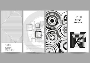 The minimalistic vector illustration of the editable layout of flyer, banner design templates. Trendy geometric abstract