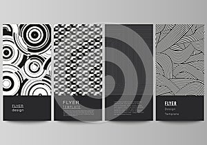 The minimalistic vector illustration of the editable layout of flyer, banner design templates. Trendy geometric abstract