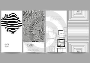 The minimalistic vector illustration of the editable layout of flyer, banner design templates. Trendy geometric abstract