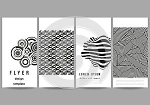 The minimalistic vector illustration of the editable layout of flyer, banner design templates. Trendy geometric abstract