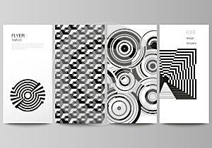 The minimalistic vector illustration of the editable layout of flyer, banner design templates. Trendy geometric abstract