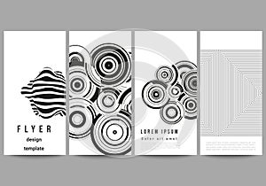 The minimalistic vector illustration of the editable layout of flyer, banner design templates. Trendy geometric abstract