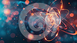 Minimalistic visualization of atomic particles photo