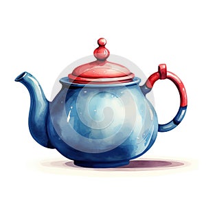 Minimalistic Watercolor Teapot AI Generated