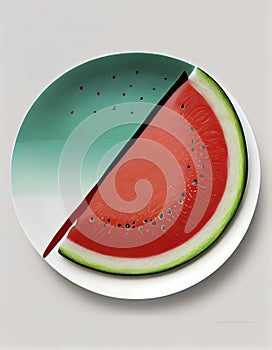 Minimalistic watermellon image, Generative AI