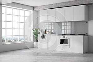 Minimalistic white kitchen interior