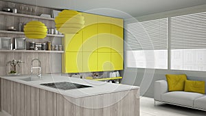 Blanco La cocina de madera a detalles 