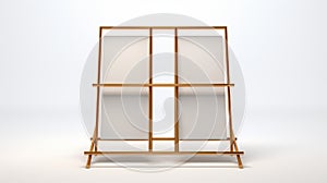 Minimalistic White Magazine Rack With Golden Frame