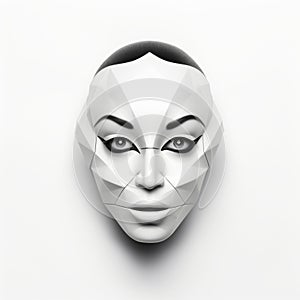 Minimalistic White Polygonal Mask Design By Ariana Grande