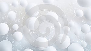 Minimalistic White Soap Foam Bubbles Texture Background AI Generated
