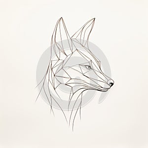 Minimalistic Wire Fox Portrait: Abstract Line Drawing Sculpture