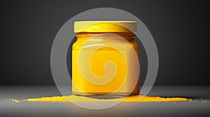 Minimalistic Yellow Powder Jar Mock Up Inspired By Automatism And Mike Campau
