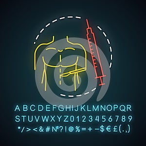 Minimally invasive surgery neon light icon