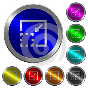 Minimize element luminous coin-like round color buttons