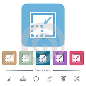 Minimize element solid flat icons on color rounded square backgrounds