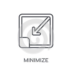 Minimize linear icon. Modern outline Minimize logo concept on wh