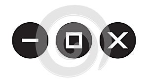 Minimize, maximize, and close button icon vector. Elements of web or mobile app