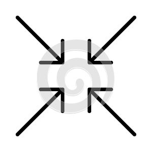 Minimize vector thin line icon