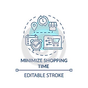 Minimizing shopping time concept icon