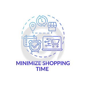 Minimizing shopping time concept icon