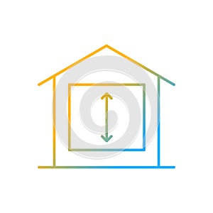 Minimum ceiling heights gradient linear vector icon