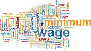 Minimum wage word cloud photo
