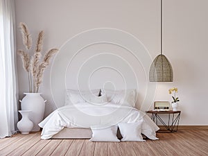 Mininal contemporary style bedroom 3d render