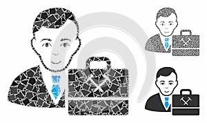 Mining accounter Mosaic Icon of Uneven Pieces