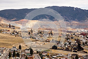 Mining Activities Equipment Houses Walkerville Butte Montana USA