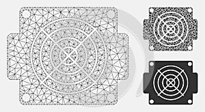 Mining ASIC Device Vector Mesh 2D Model and Triangle Mosaic Icon