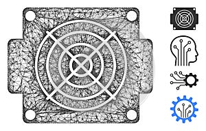 Mining ASIC Device Web Vector Mesh Illustration