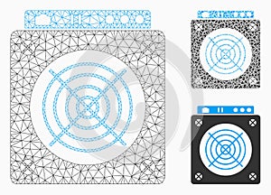 Mining ASIC Hardware Vector Mesh Wire Frame Model and Triangle Mosaic Icon