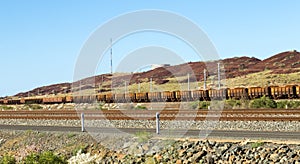 Mining in Australia very long coal train