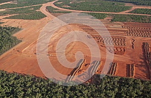 Mining bauxite at Weipa in Cape York.