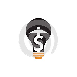 Mining bulb shape concept Logo Design.