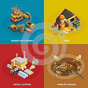 Mining Concept Icons Set