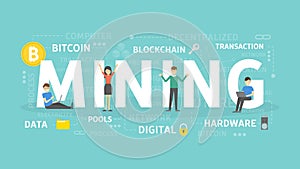 Mining concept illustration.