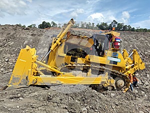 Mining Dozer working in coal mine