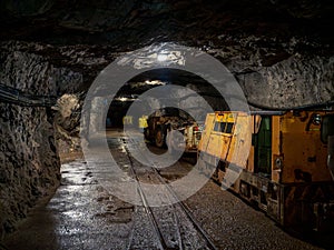 Mining equipment machines in an underground coal mine tunnel