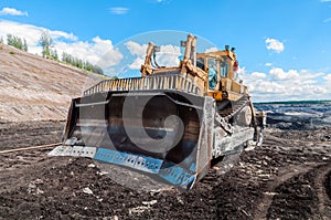 Mining Equipment or Mining Machinery, Bulldozer from open-pit or open-cast mine as the Coal Production.