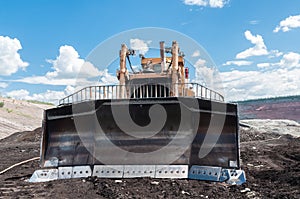 Mining Equipment or Mining Machinery, Bulldozer, wheel loader, shovels, loading of coal, ore on the dump truck