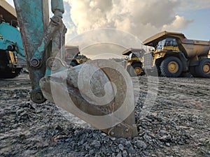 Mining Excavator working in coalmine