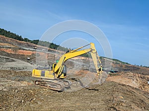 Mining Excavator working in coalmine