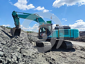 Mining Excavator working in coalmine