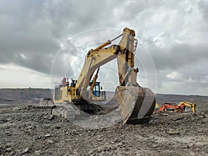 Mining Excavator working in coalmine